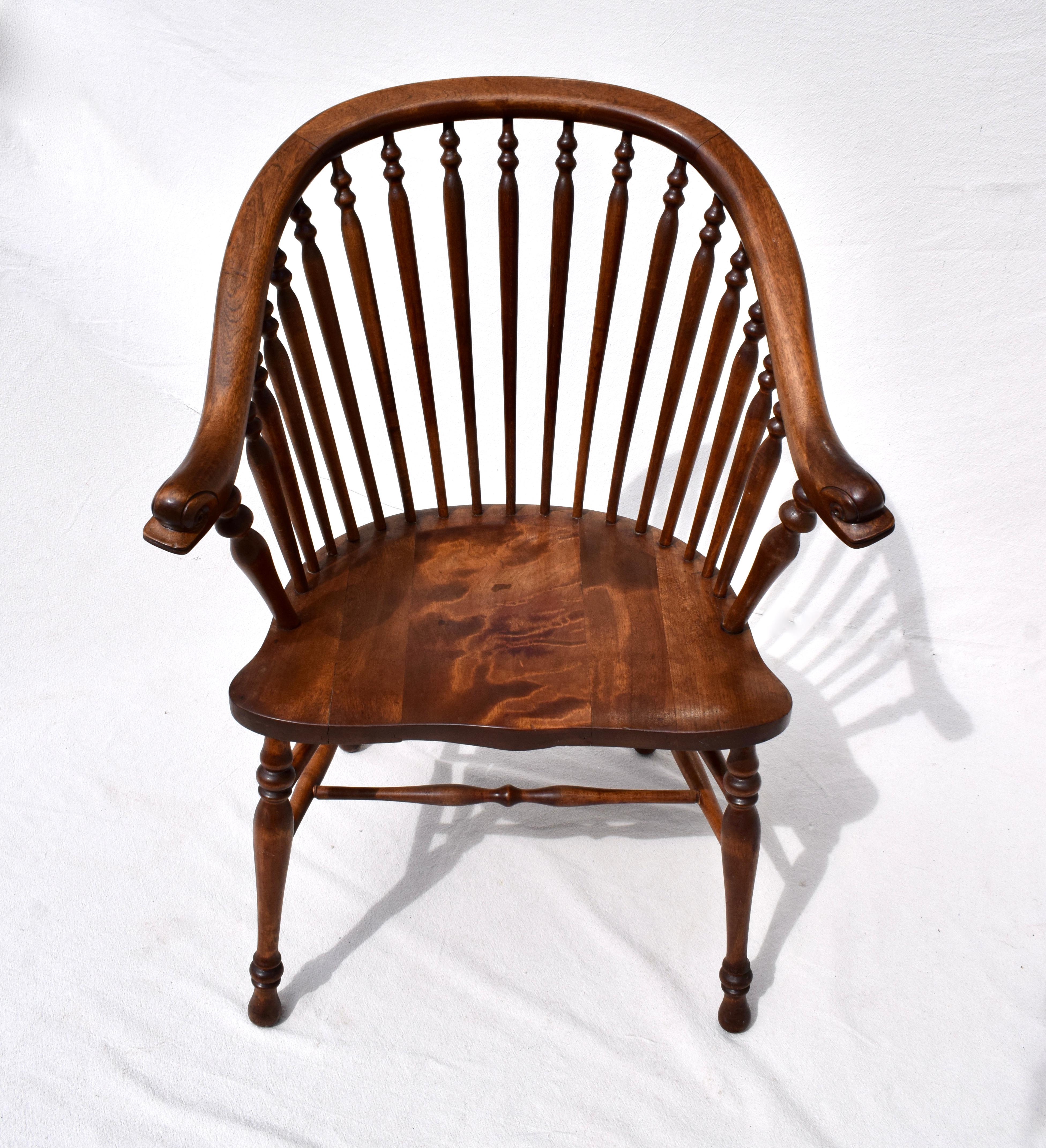 19th C. Windsor Style Chair with Dolfin Head Arms For Sale 1