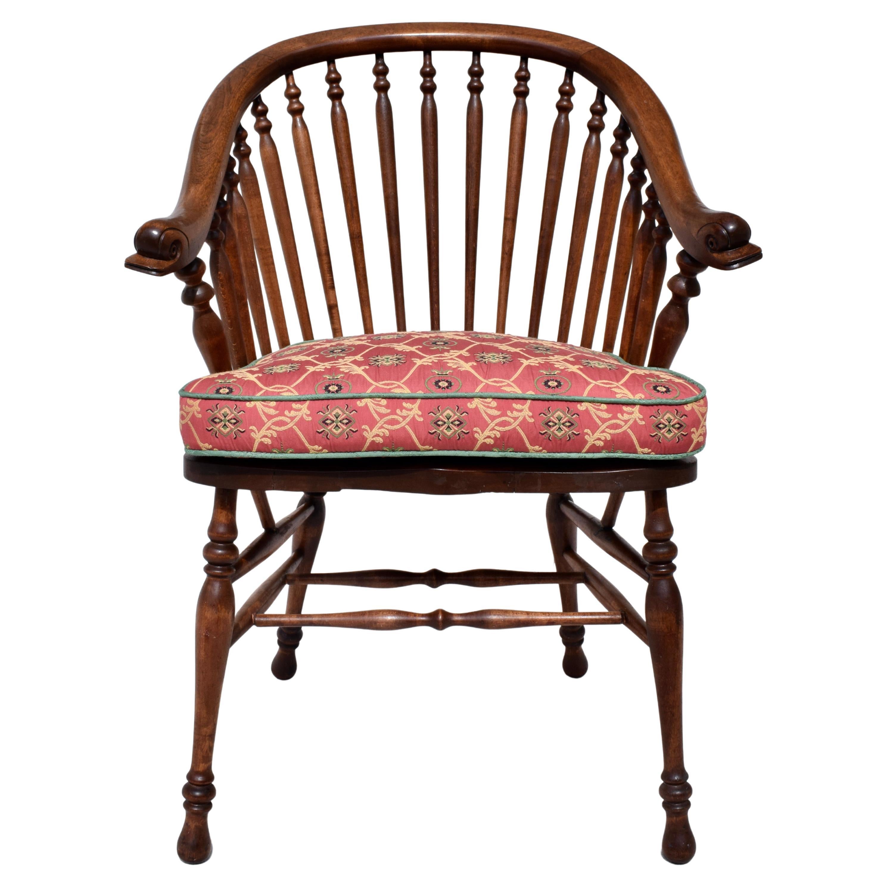 19th C. Windsor Style Chair with Dolfin Head Arms For Sale