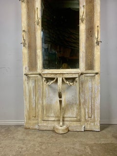 19th C. Wood and Painted French Hall Tree W/ Console