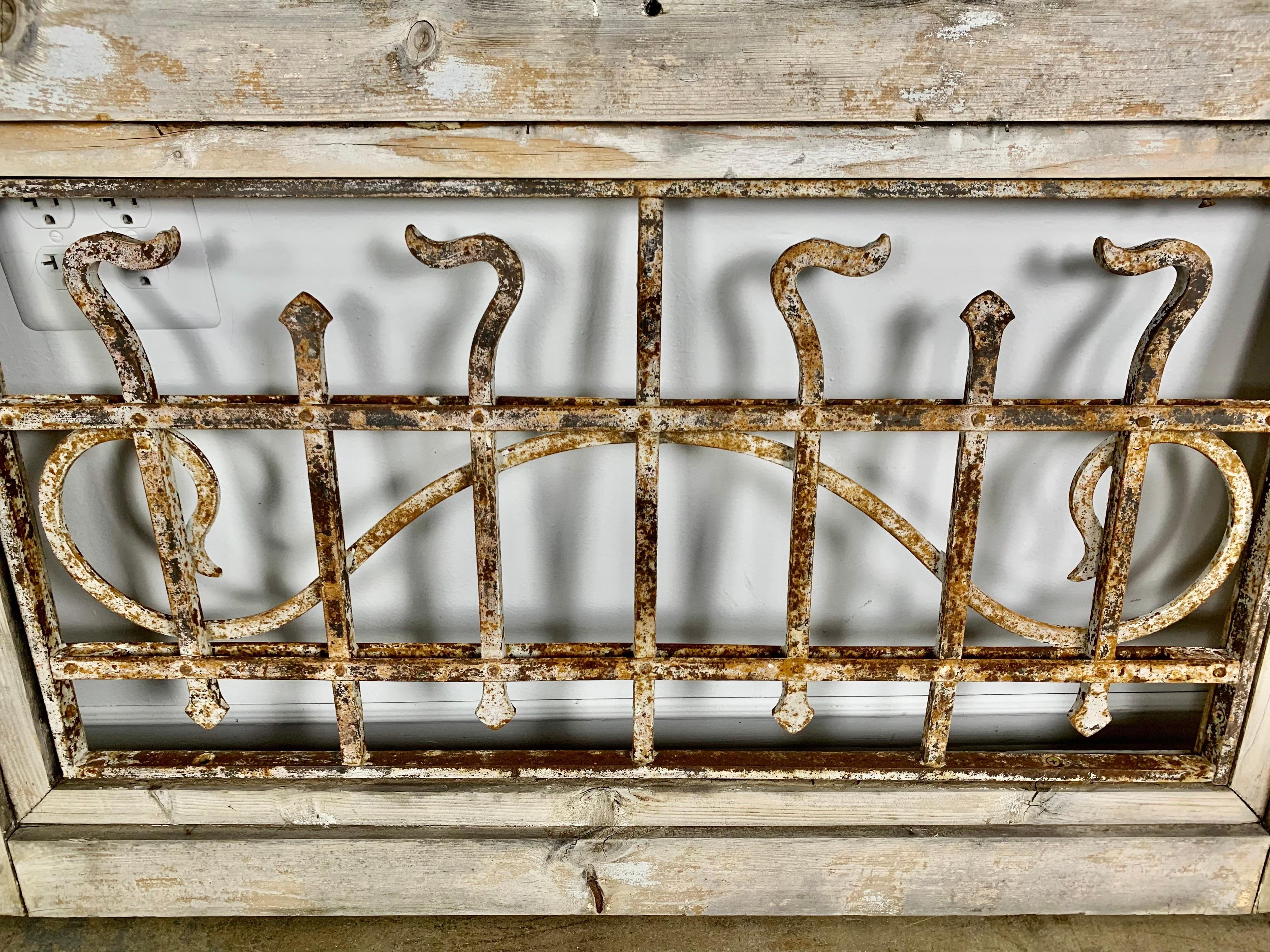 19th C. Wood and Wrought Iron Panel For Sale 3