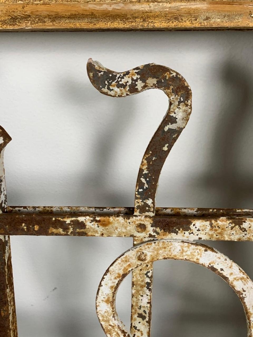 19th C. Wood and Wrought Iron Panel For Sale 4