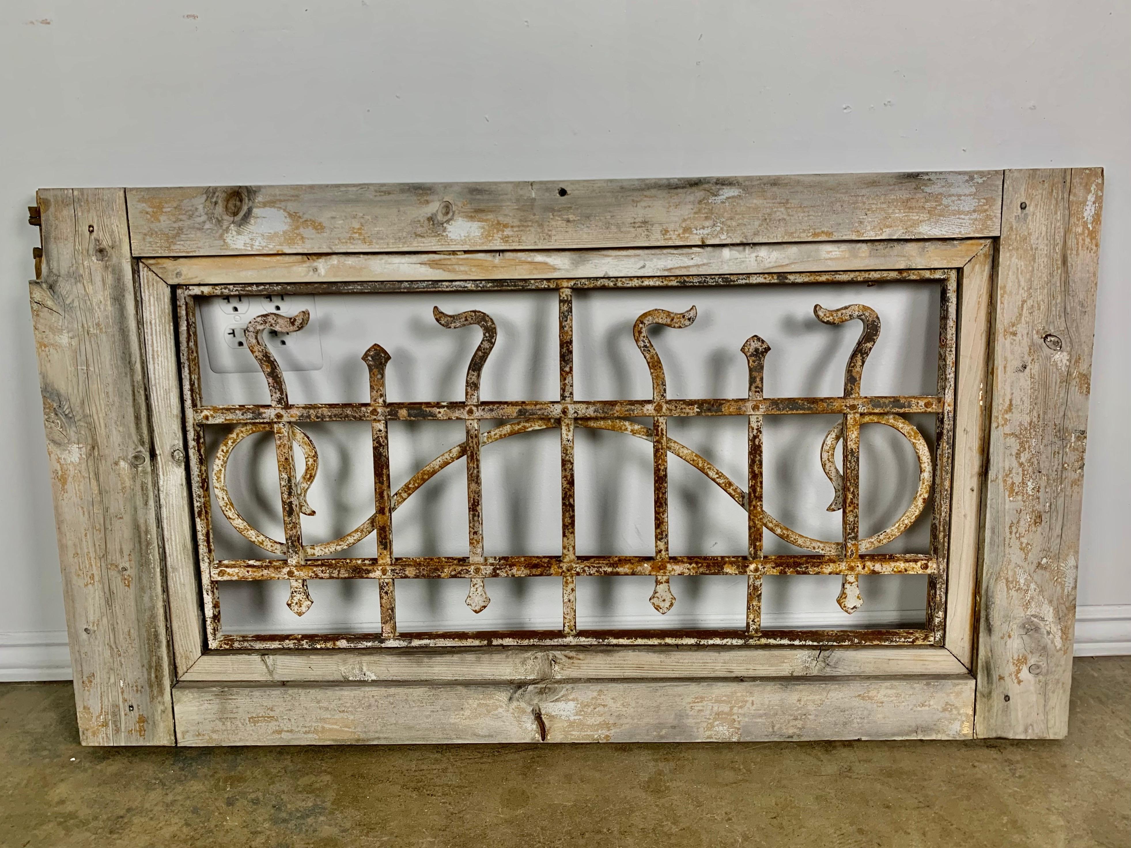19th C. Wood and Wrought Iron Panel For Sale 6