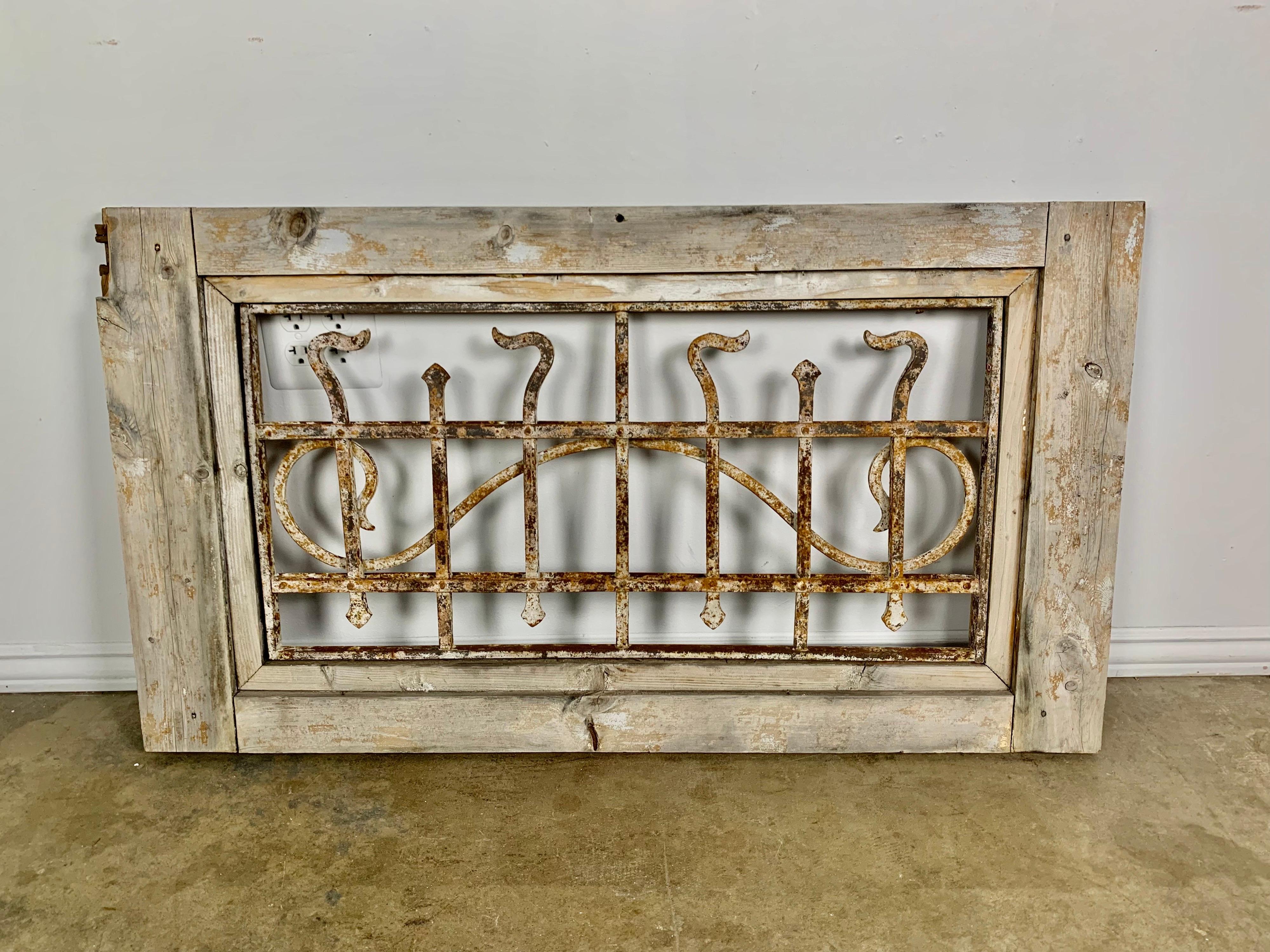 19th C. Wood and Wrought Iron Panel For Sale 7