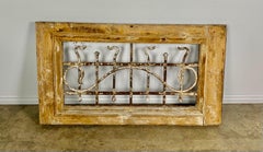 19th Century Rustic Wood and Wrought Iron Panel, Hand-Carved, France