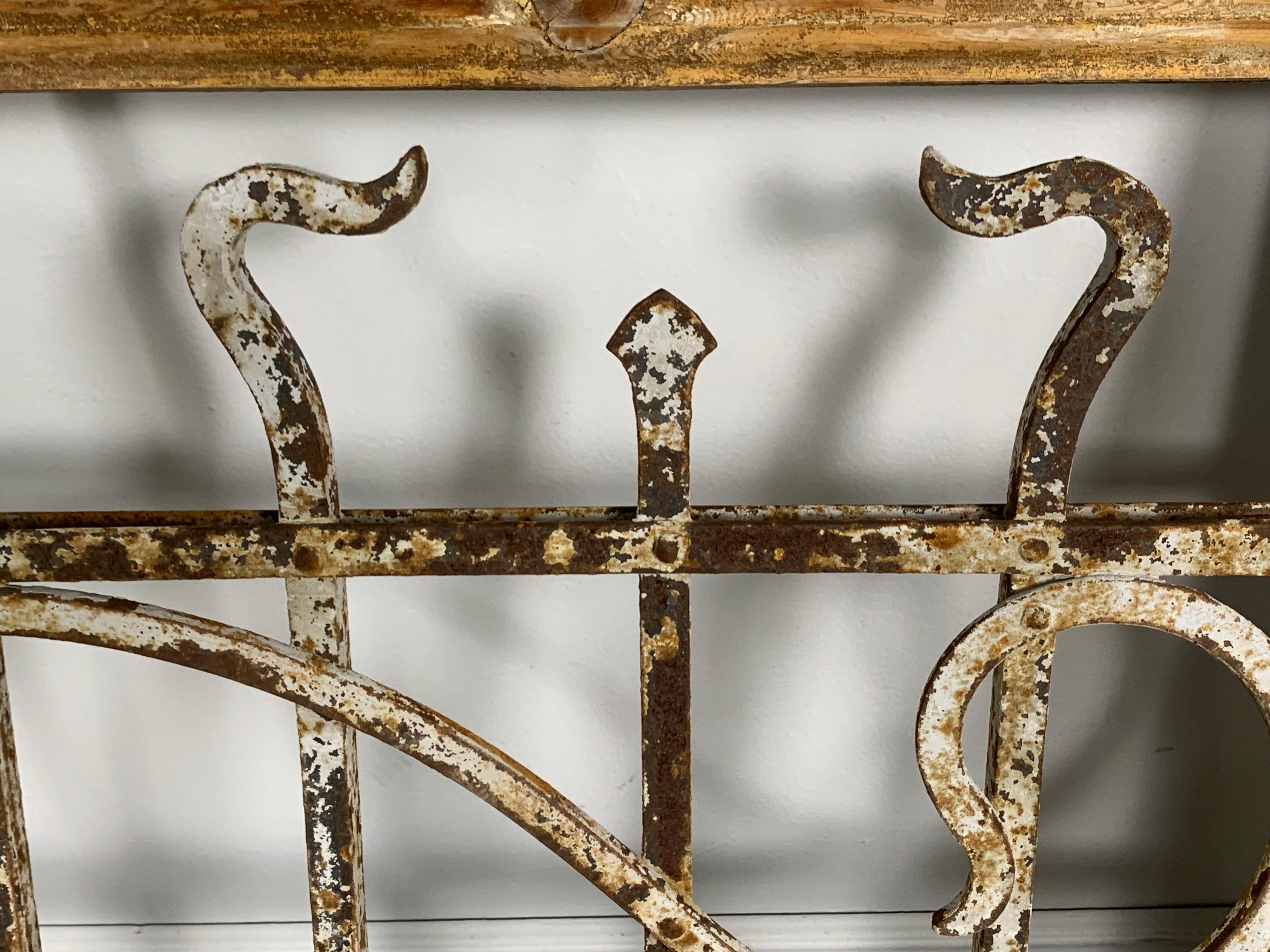 French 19th C. Wood and Wrought Iron Panel For Sale