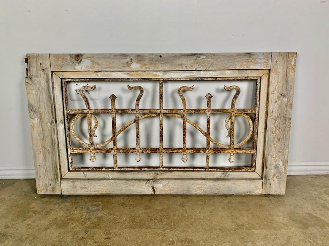 French 19th C. Wood and Wrought Iron Panel For Sale