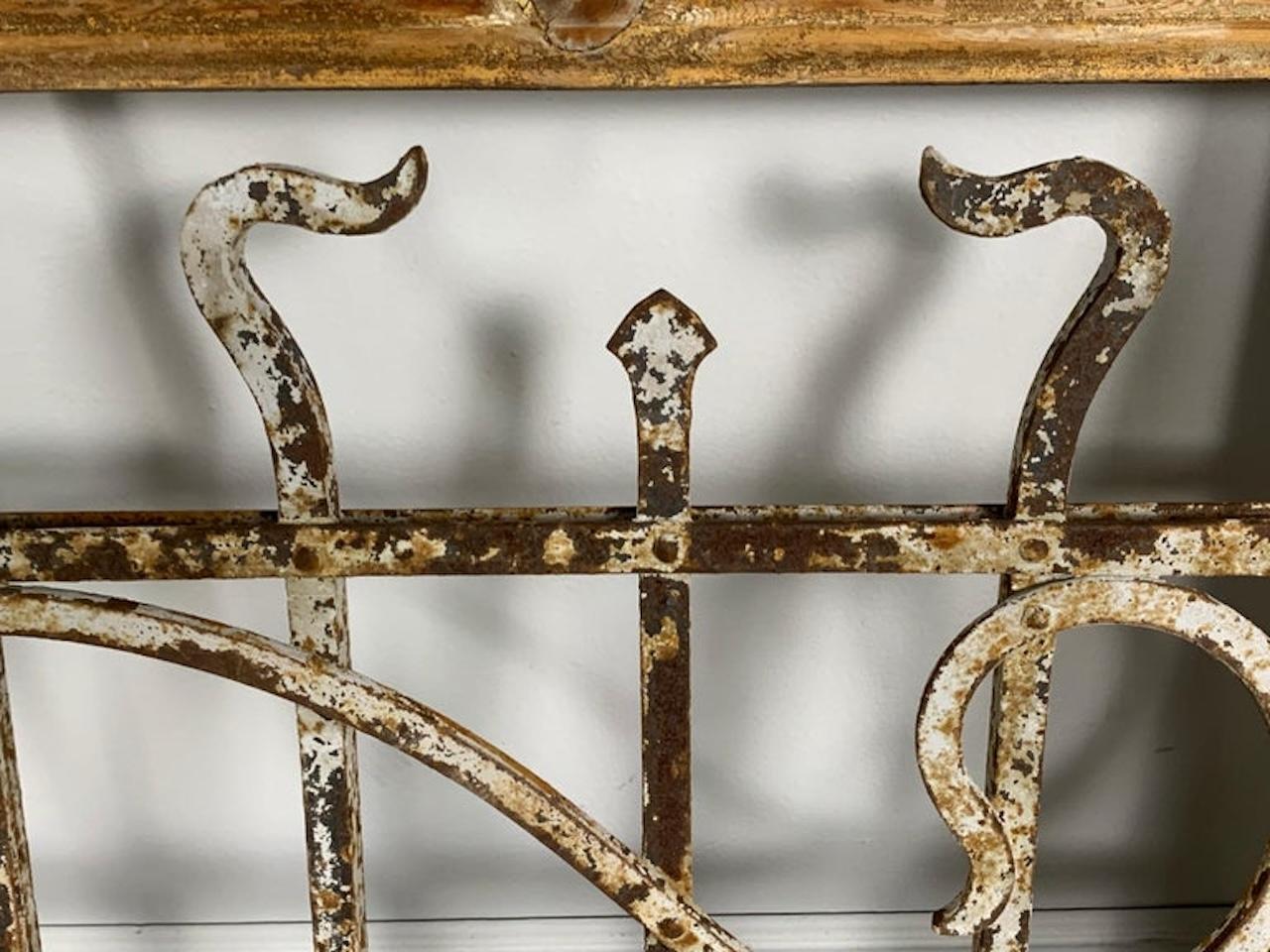 19th C. Wood and Wrought Iron Panel For Sale 2