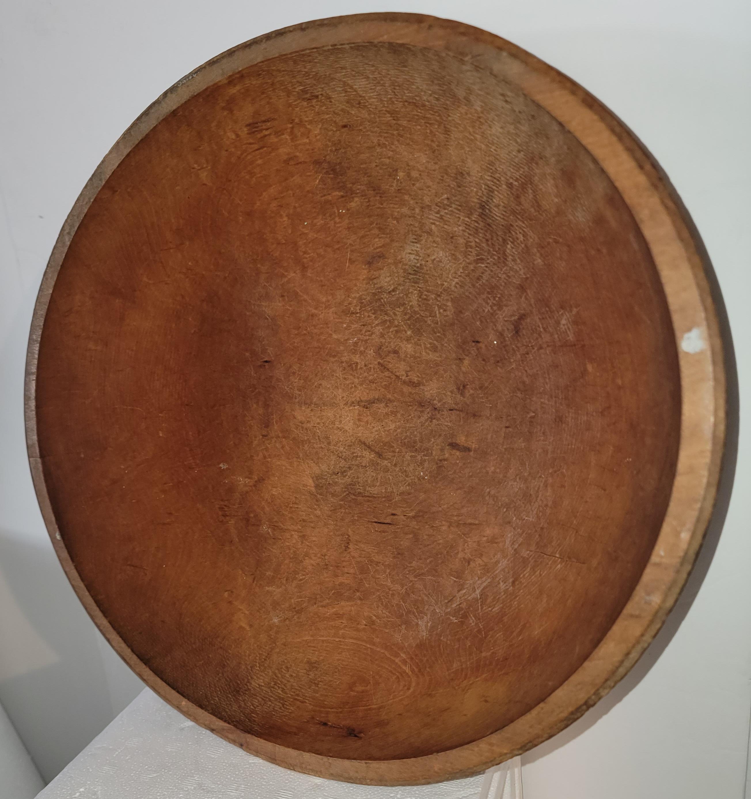 19th C Wooden Bowl with 40 Pieces of Stone Fruit For Sale 3