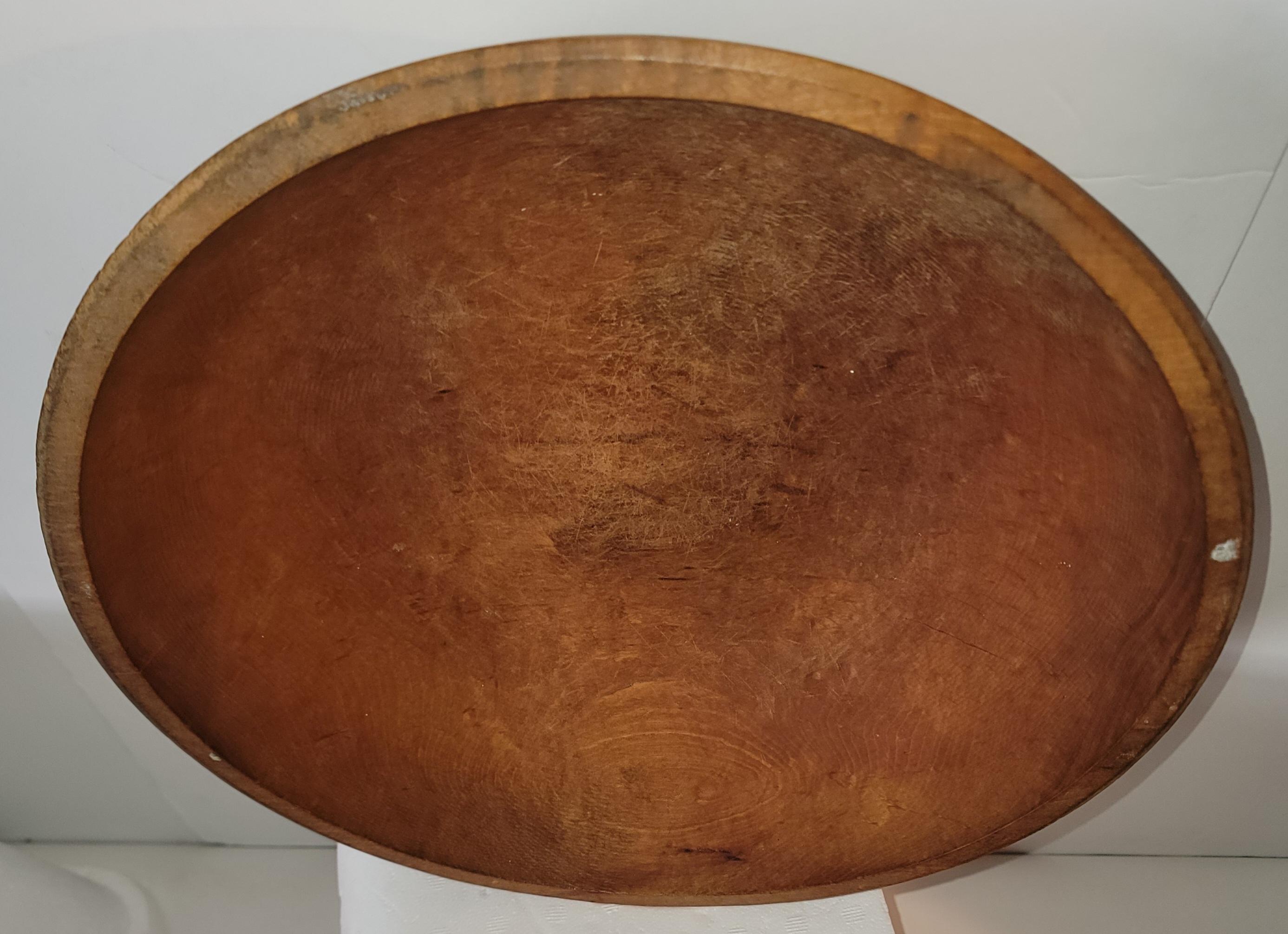 19th C Wooden Bowl with 40 Pieces of Stone Fruit For Sale 4