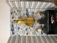 19th c. Wooden Gilt Burmese Standing Buddha statue - Mandalay period