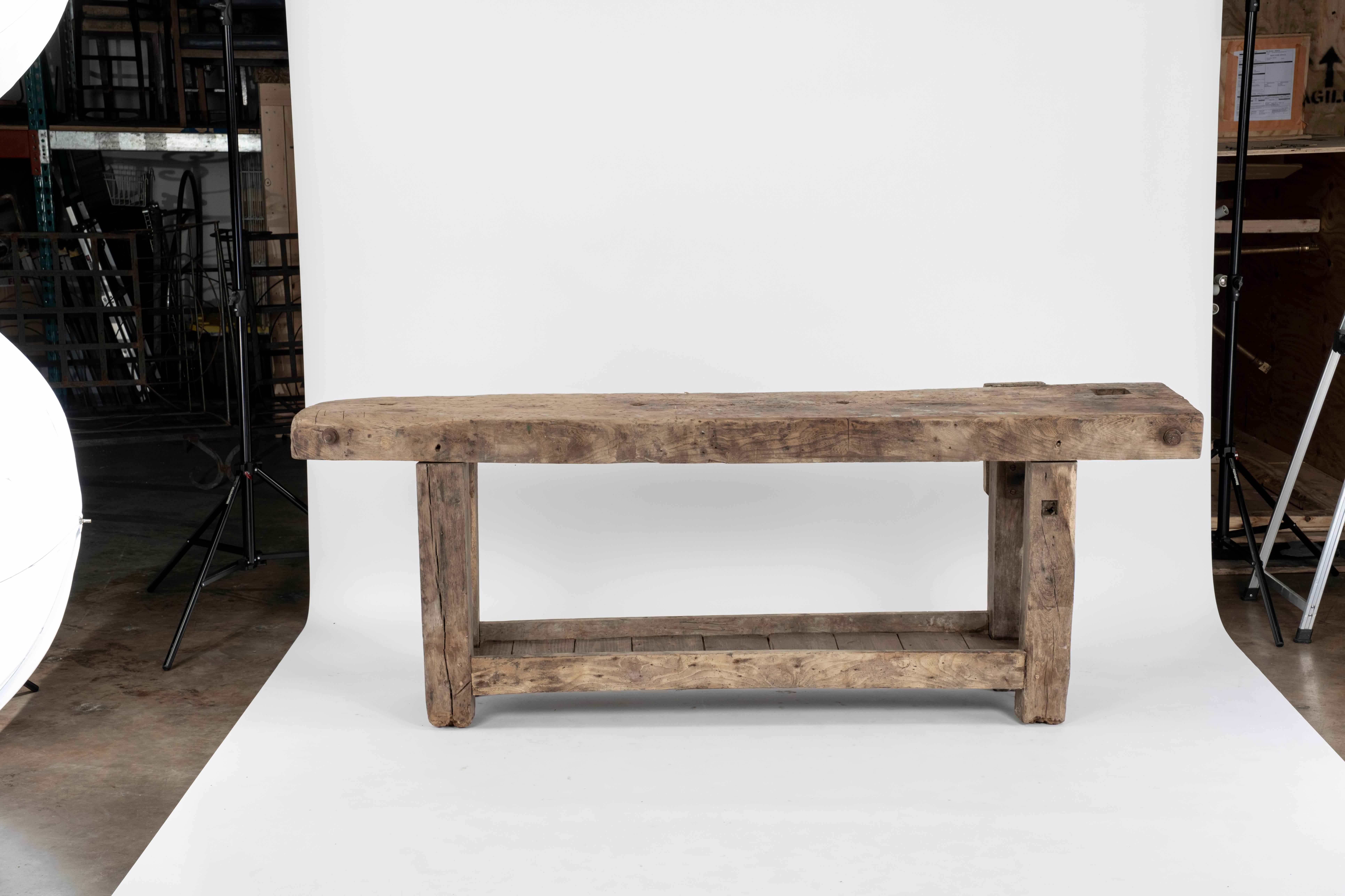 19th C. Workbench Table / Console 7