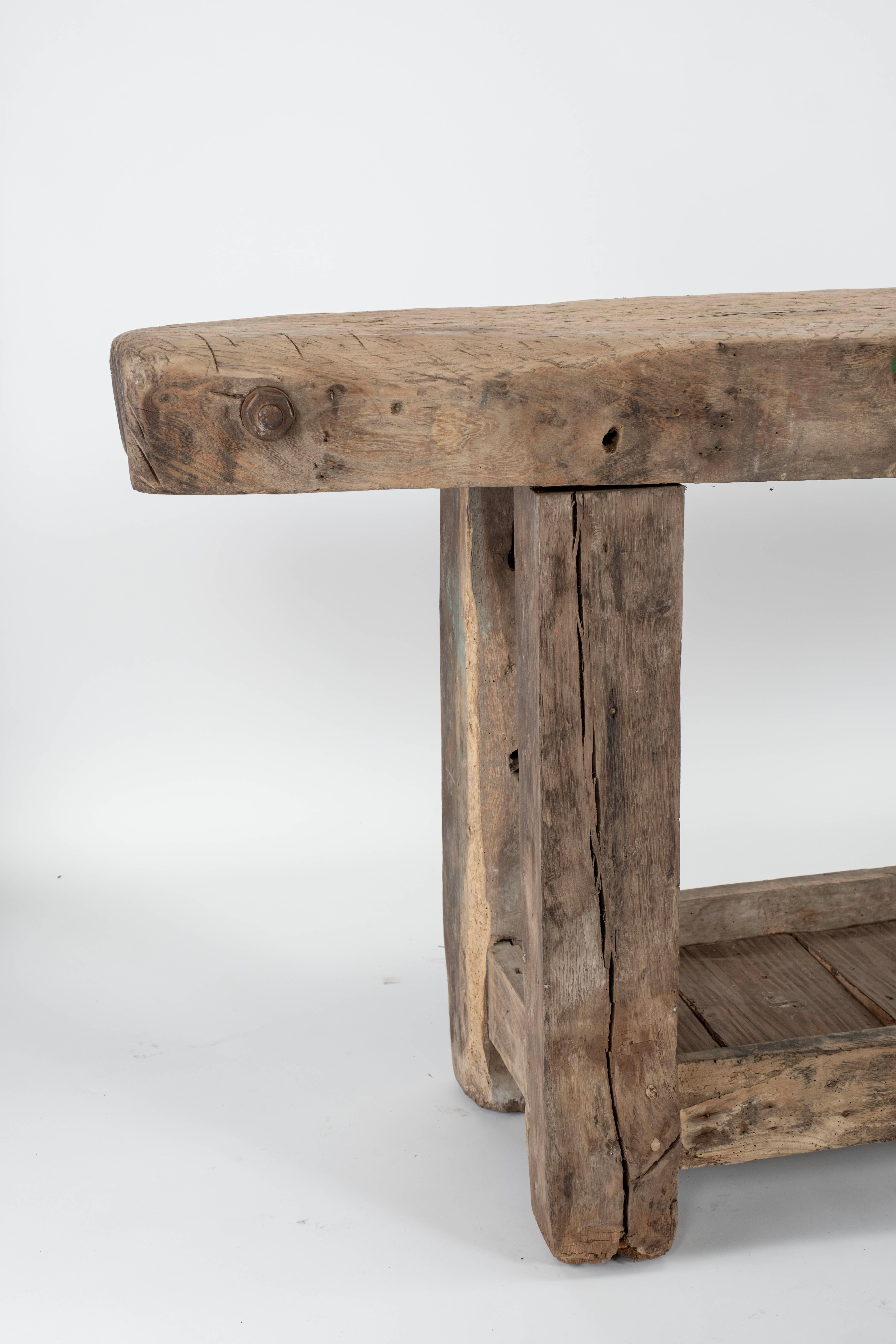 19th C. Workbench Table / Console 9