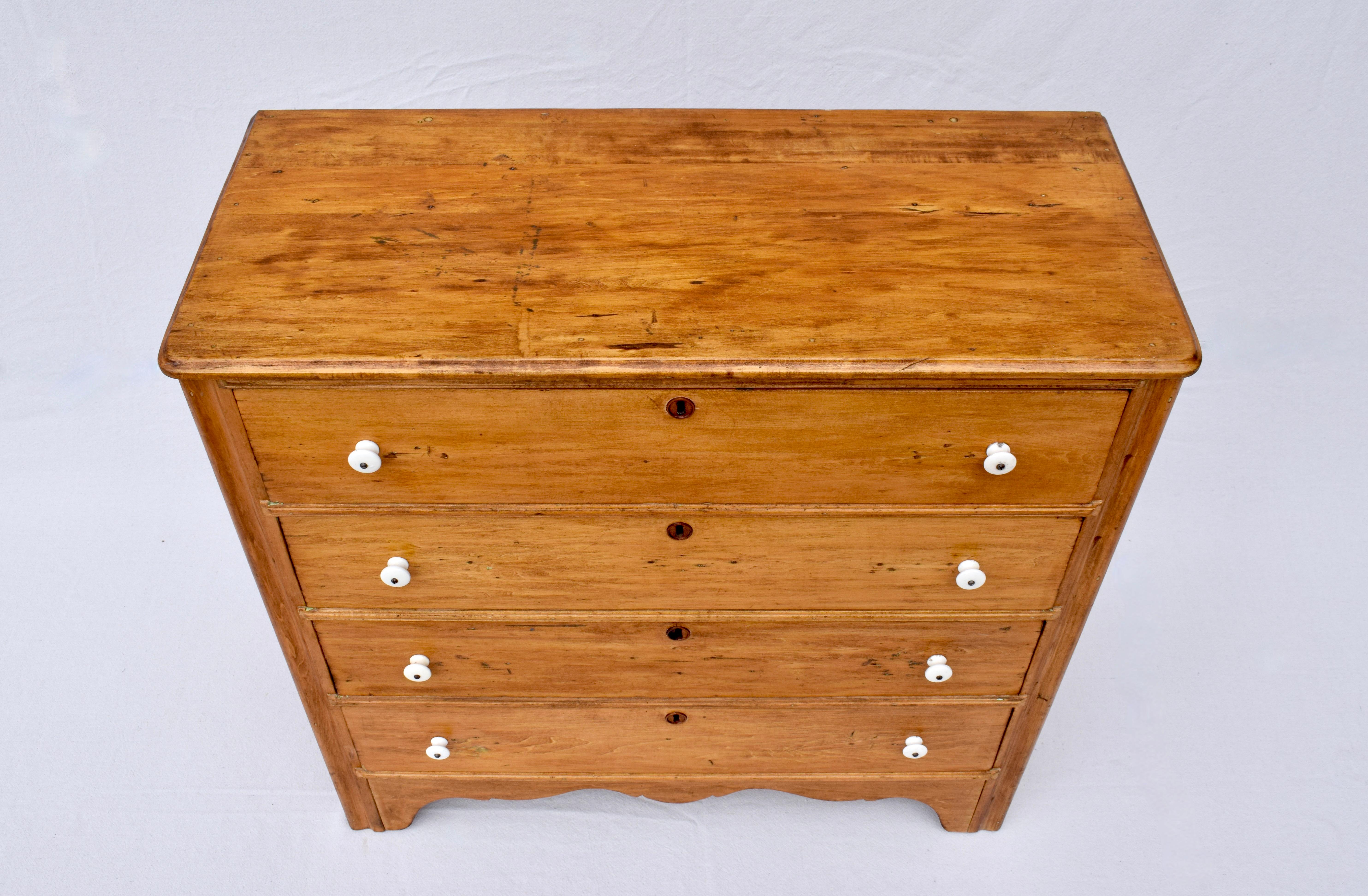19th C. Yellow Pine Chest of Drawers 4