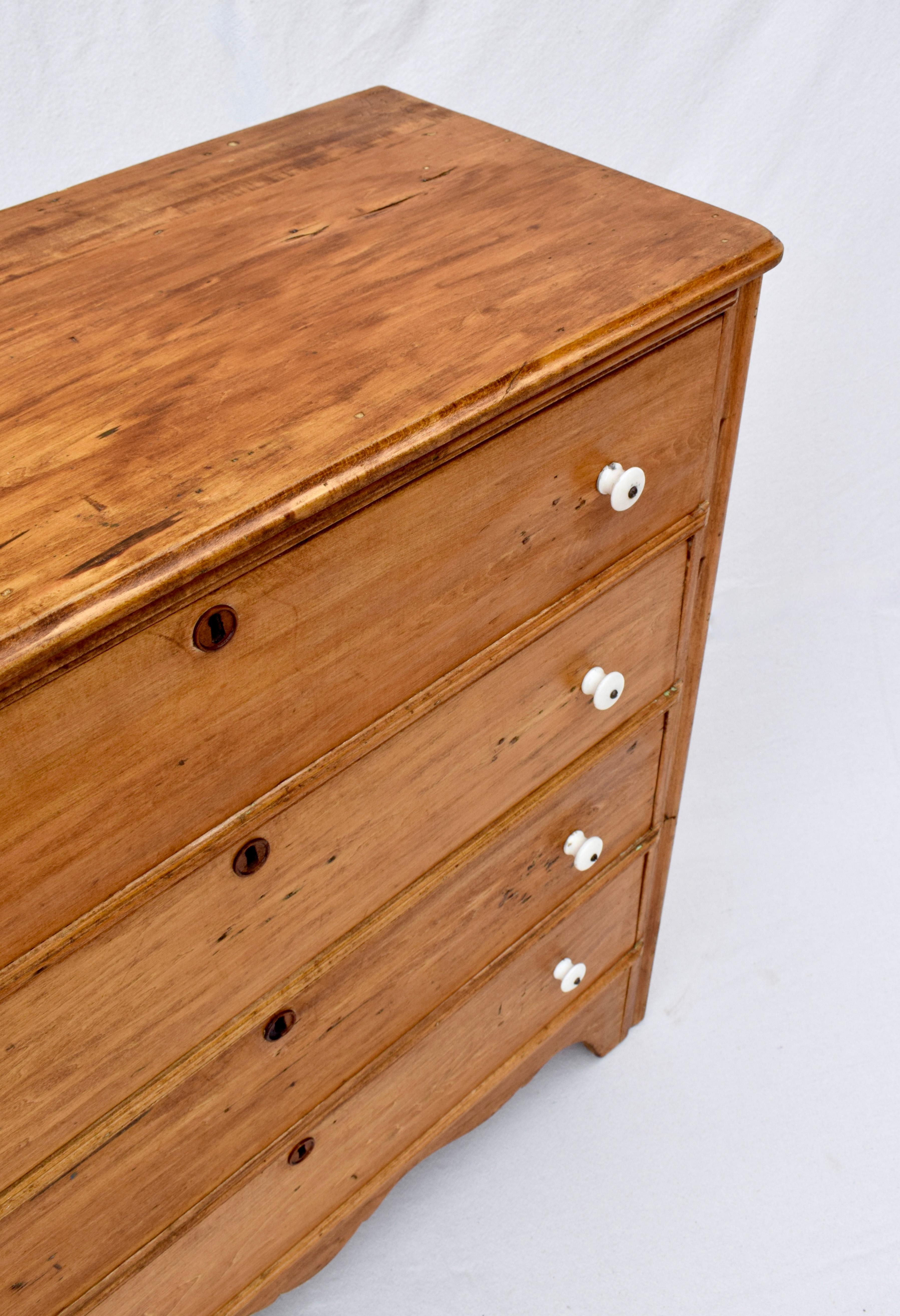 19th C. Yellow Pine Chest of Drawers 3
