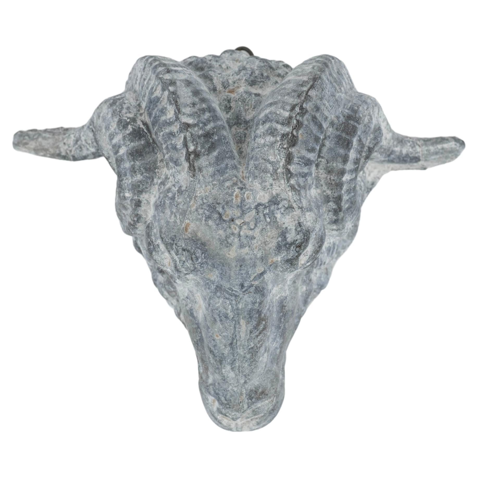 19th Century Zinc Ram's Head For Sale