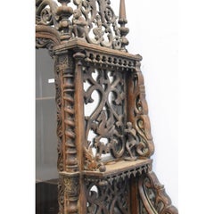 19th Carved Oak Cabinet with Characters and Animals Decor