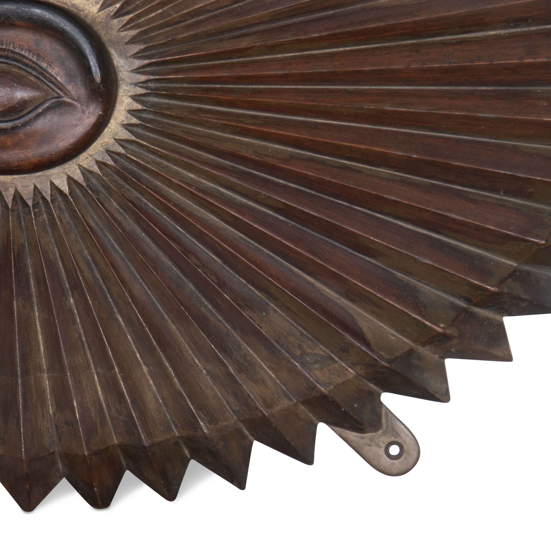 English 19th Carved Wood Panel Eye Of Horus