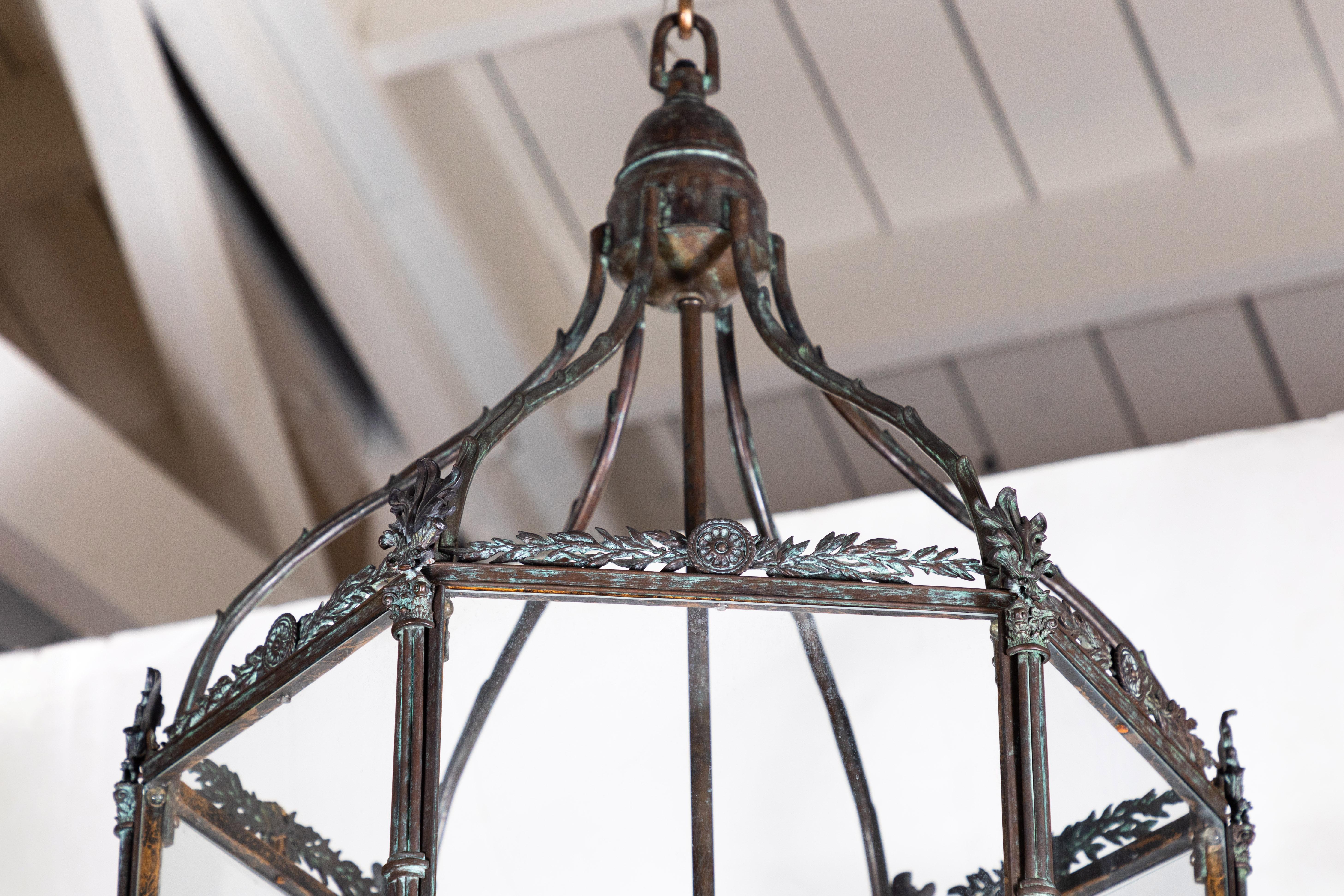 19th Century Cast Bronze, Hanging Lantern 1