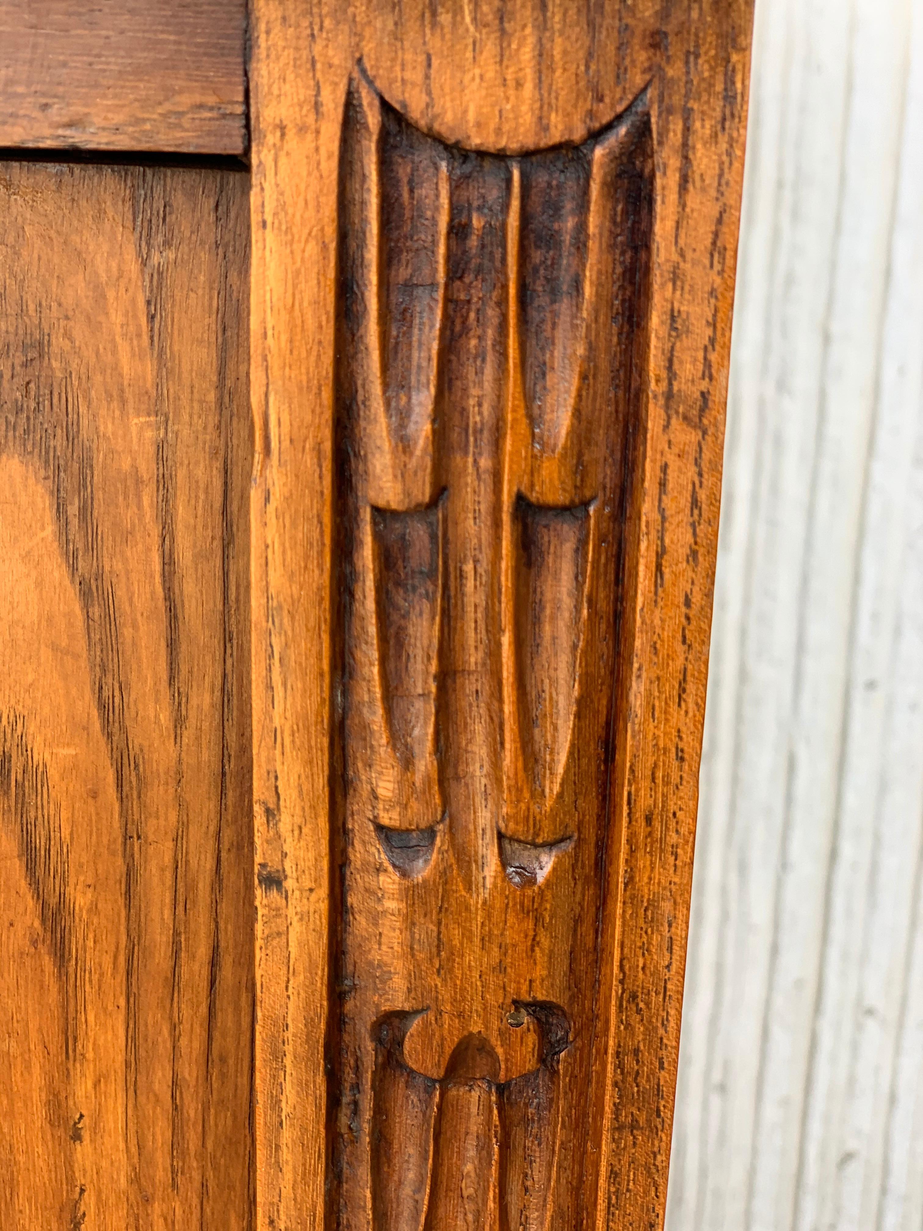 Spanish Colonial 19th Century Catalan Spanish Buffet with Two Carved Drawers and Two Doors