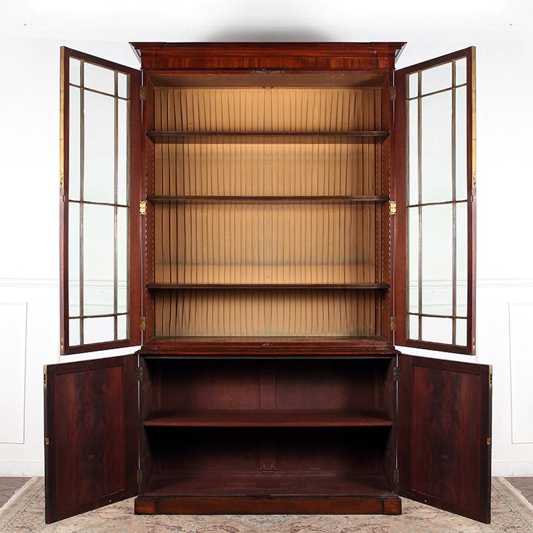 19th Century 19th Cen. English Mahogany Glazed Bookcase