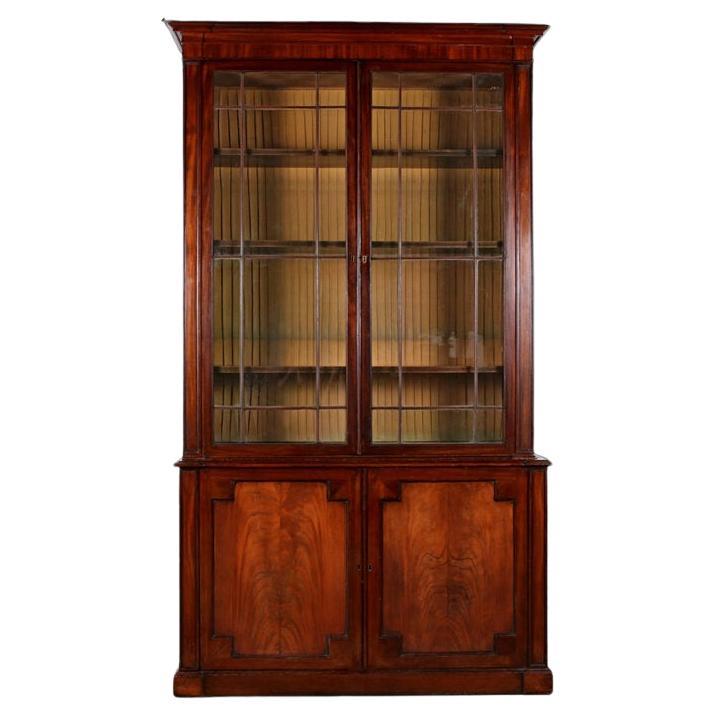 19th Cen. English Mahogany Glazed Bookcase