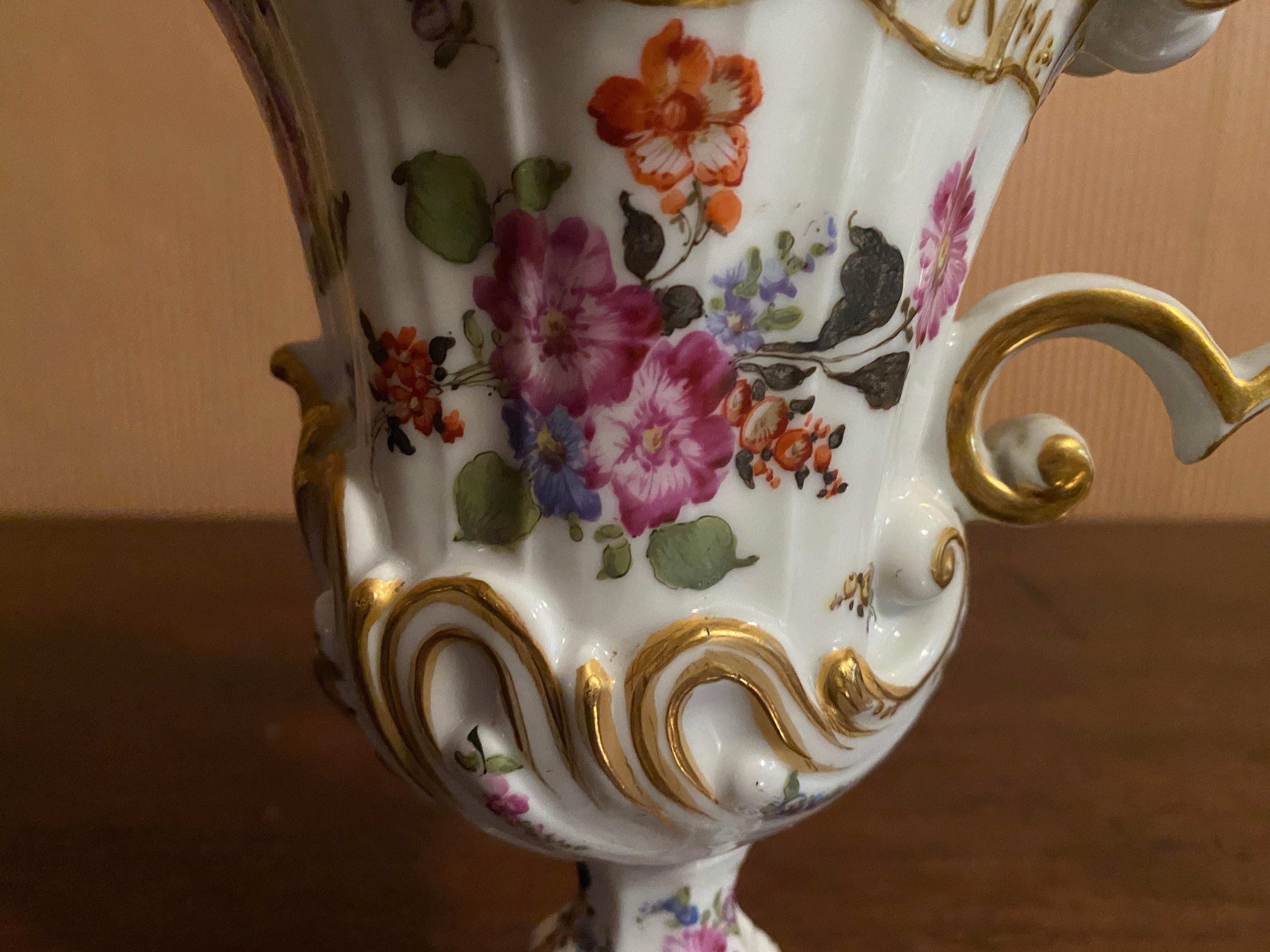 Mid-19th Century 19th Cent. Choisy-le-Roy Ewer, in the Manner of Meissen, 