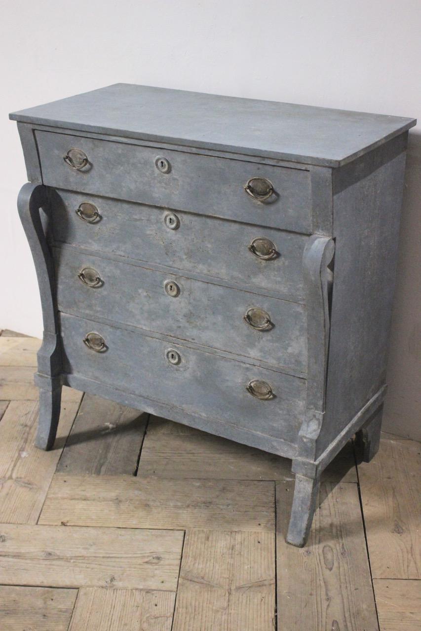 Wood 19th Century Dutch Painted Concave Commode