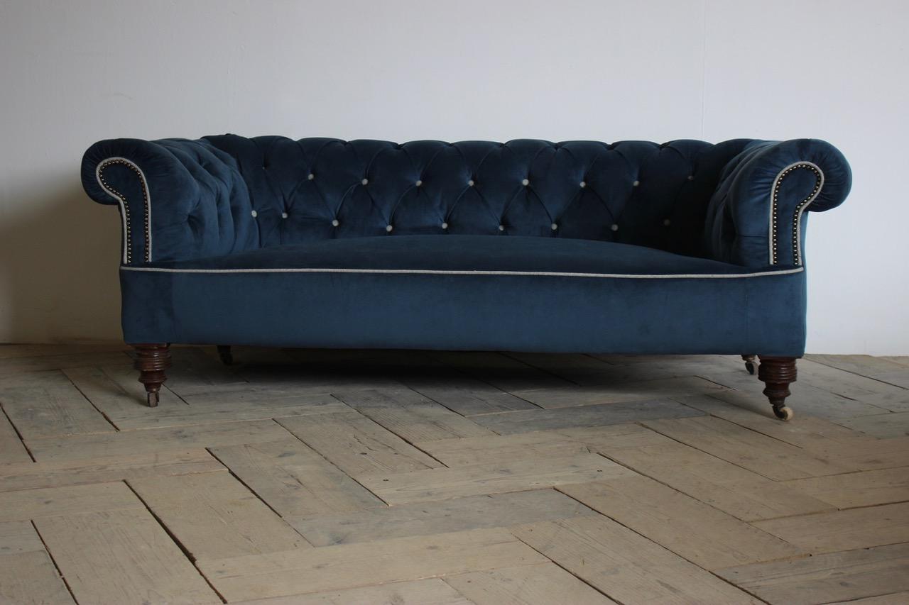 19th Century English Chesterfield Reupholstered by US in Velvet 6