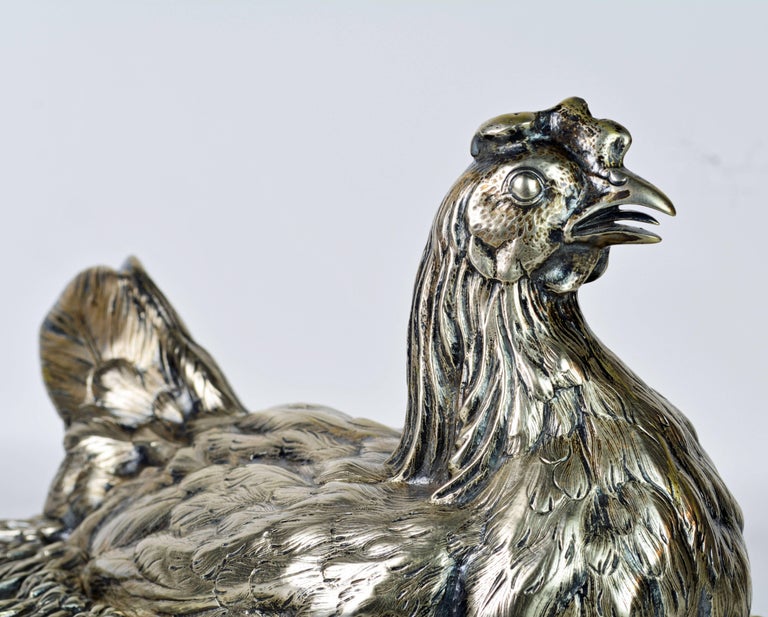 19th Century English Silver Plate Hen on Nest & Basket Egg Server, G. R. Collis 4