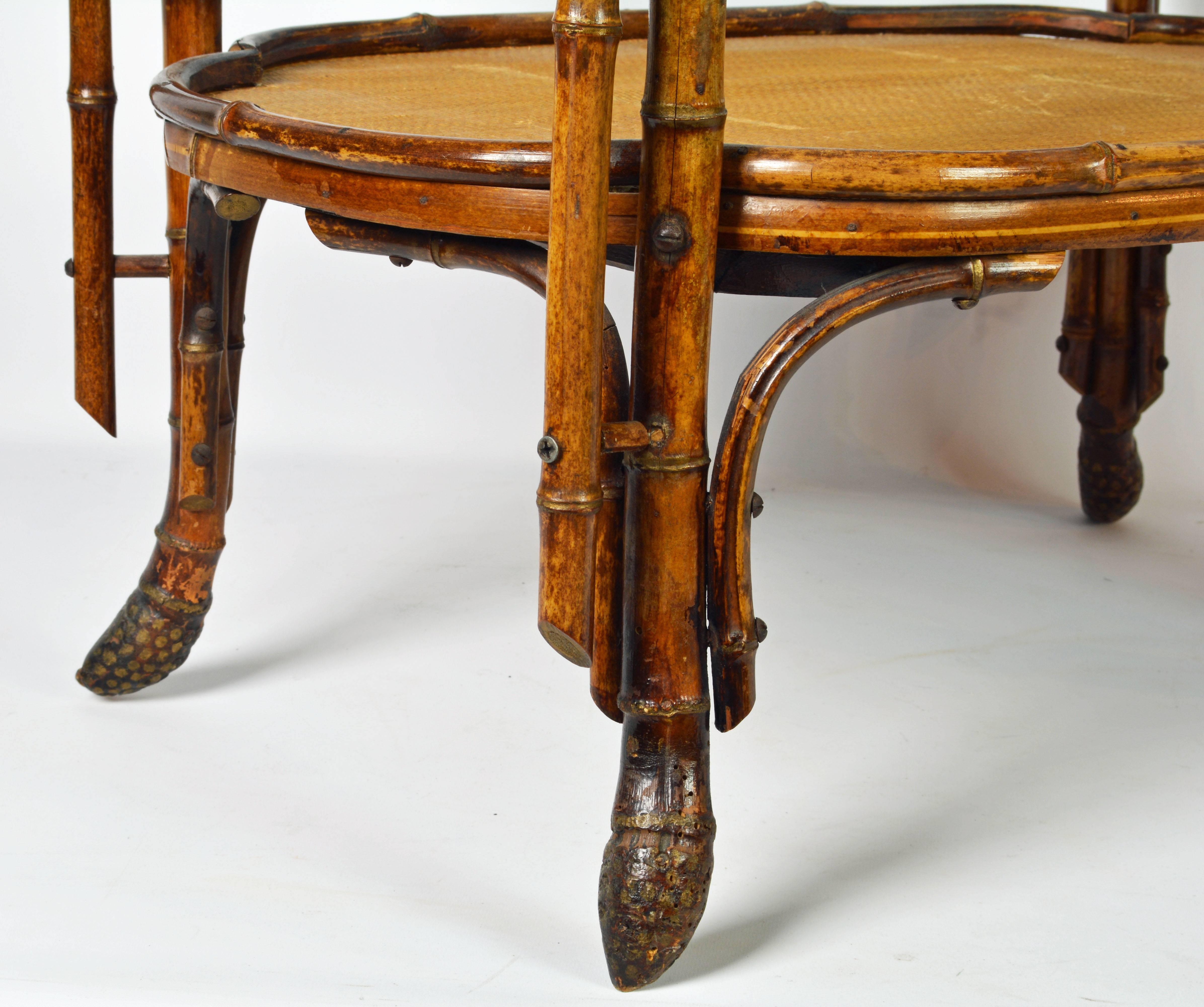 French Chinoiserie Bamboo Tea Table in Perret et Vibert Manner, Paris 2