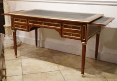 19th Century French Directoire Style Bronze Mounted Writing Desk or Bureau Plat