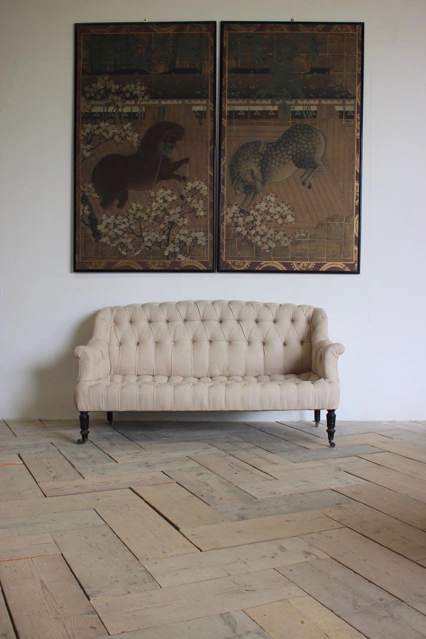 Fabric 19th Century French Napoleon III Sofa
