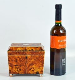 Caddie à thé en os et écaille de tortue George III sur pieds à boule en laiton