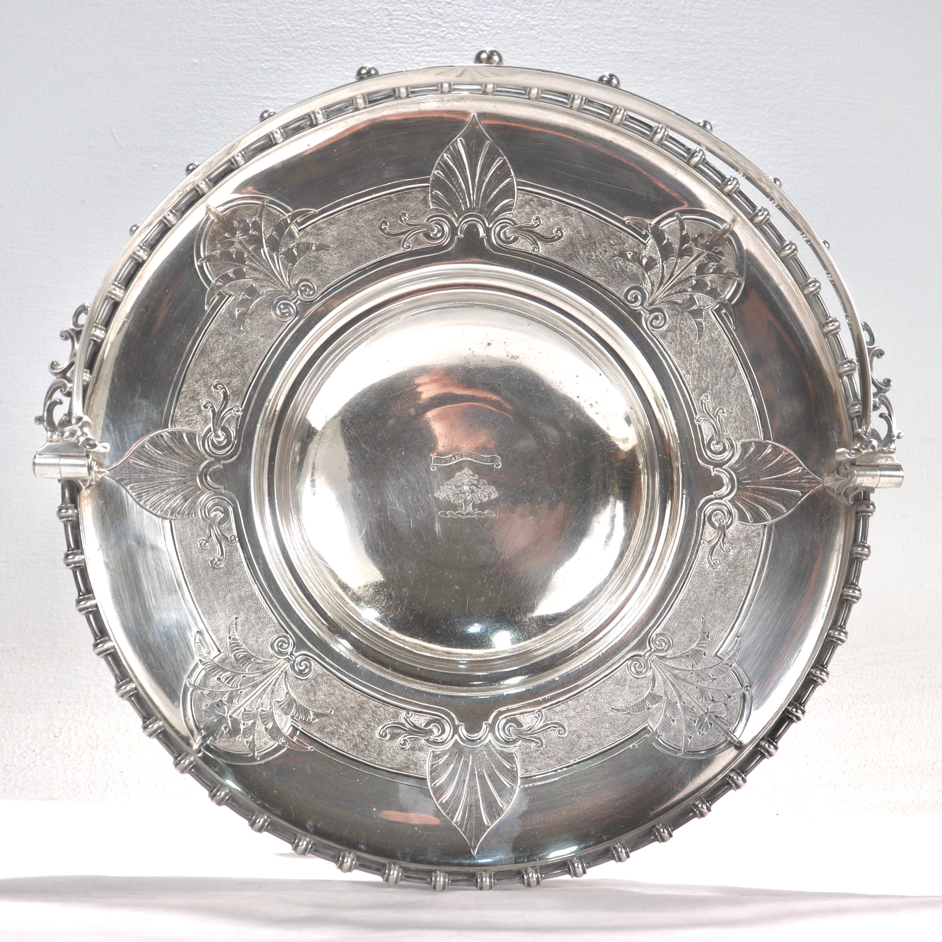 19th Cent Gorham Coin Silver Handled Tazza of New Orleans, LA Southern Interest For Sale 4