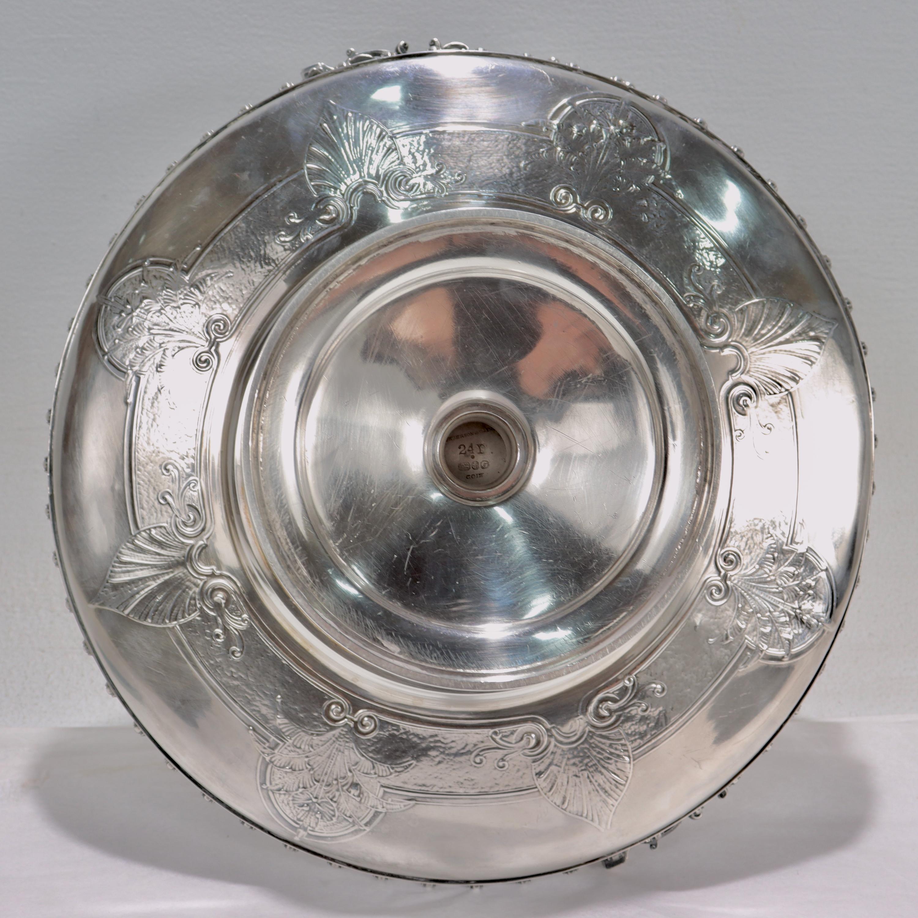19th Cent Gorham Coin Silver Handled Tazza of New Orleans, LA Southern Interest For Sale 8