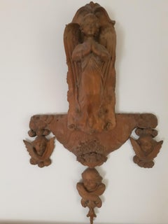 Italian Baroque Frieze, Handsculpured Figure of Angels Realized, 1880