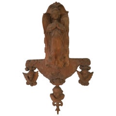 Italian Baroque Frieze, Handsculpured Figure of Angels Realized, 1880