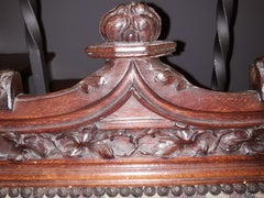 19th Century Italy Neogothic Armchair, Tudor Style