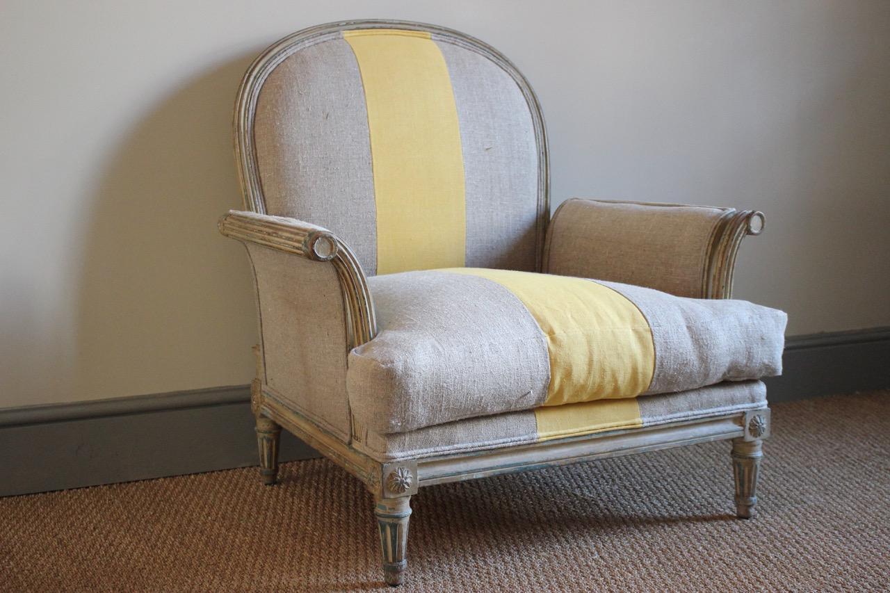 19th Century Painted French Armchair In Good Condition For Sale In Gloucestershire, GB