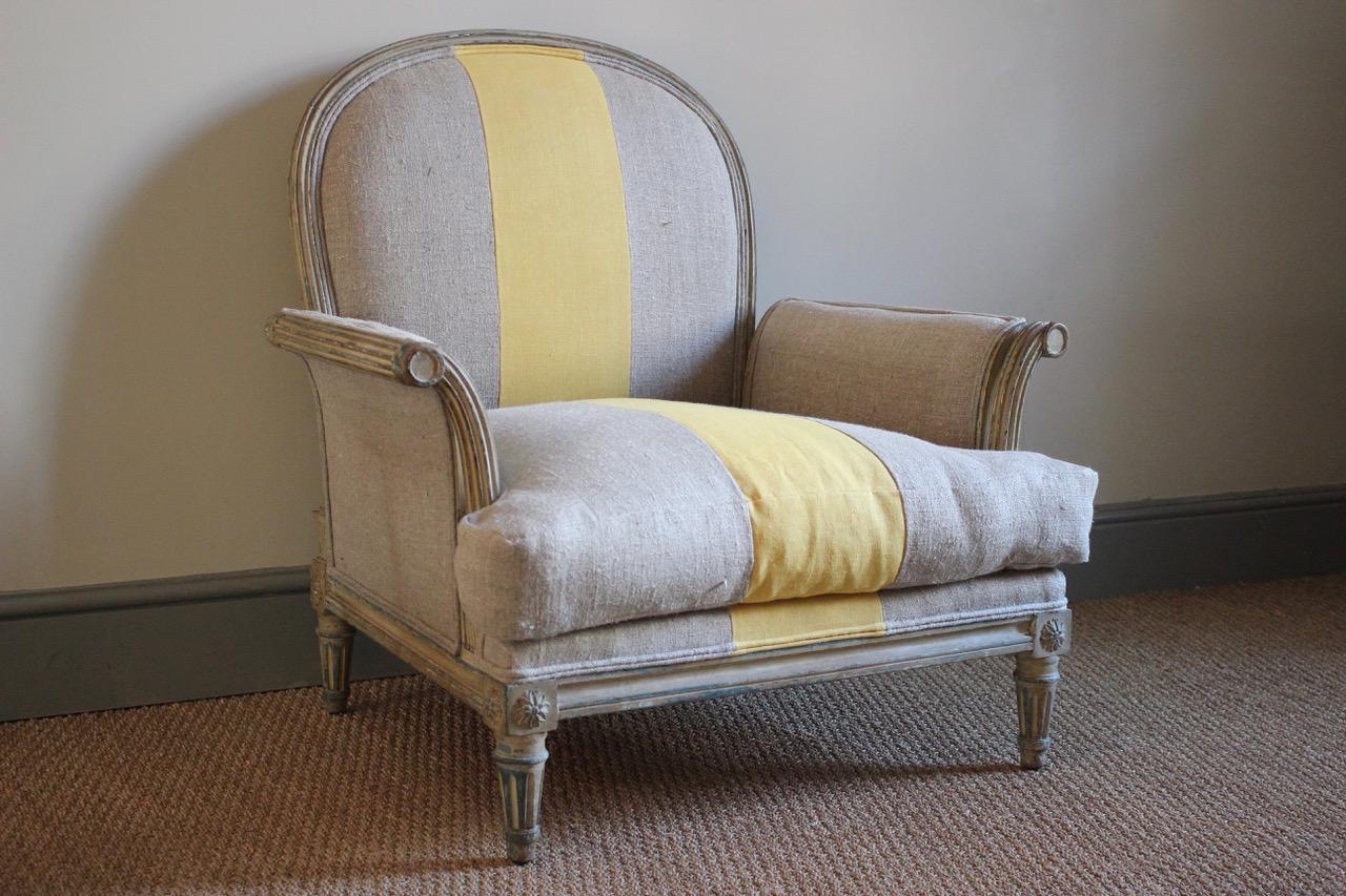 19th Century Painted French Armchair For Sale 1