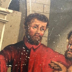19th Century S. Nemesto Martir Oil on Tin Painting