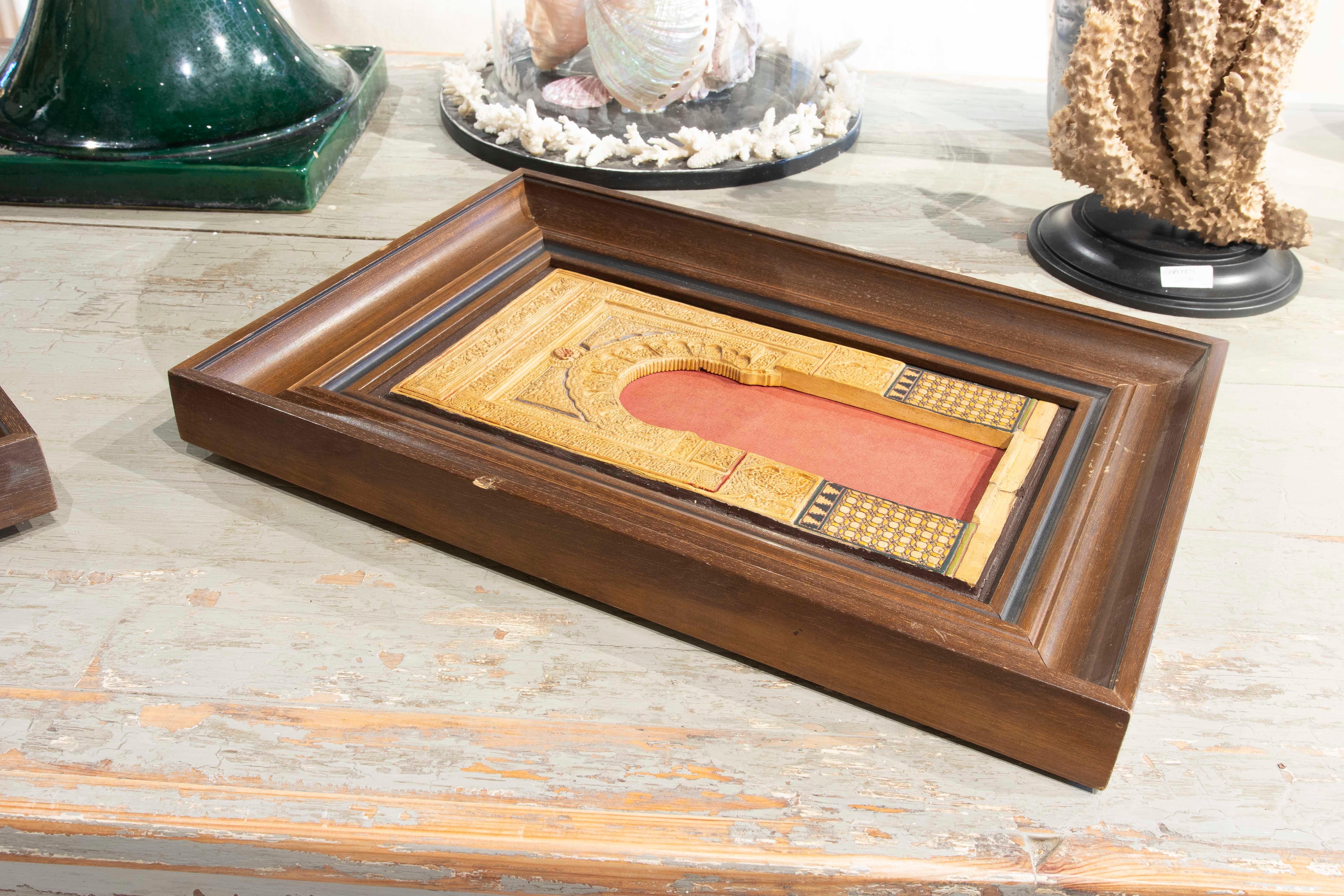 19th Cent Spanish Framed Plaster Model of a Moorish Doorway Typical of Grenade 1