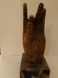 19th Century Wooden Sculpture "Hand of Buddah"