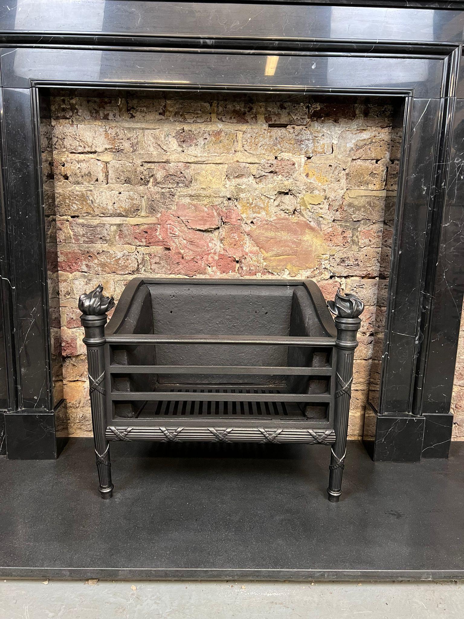 European 19th Centrury Cast Iron Fireplace Basket Grate For Sale