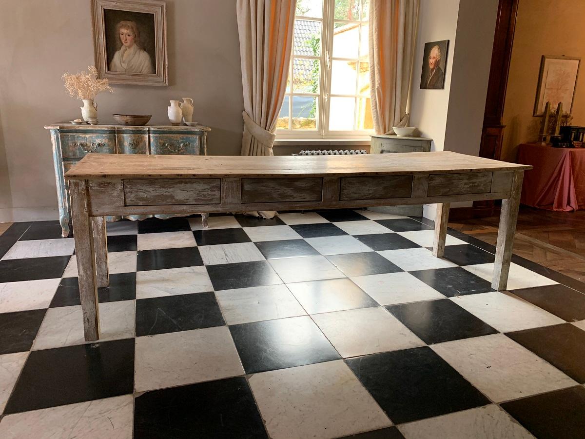 19th Century 19th Centruy Oak and Poplar Farmhouse Table