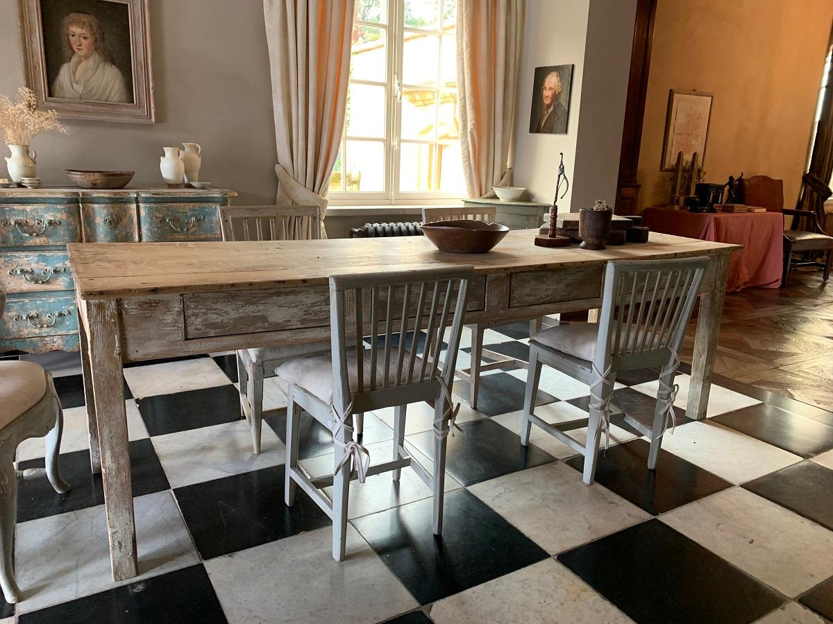 19th Centruy Oak and Poplar Farmhouse Table 1