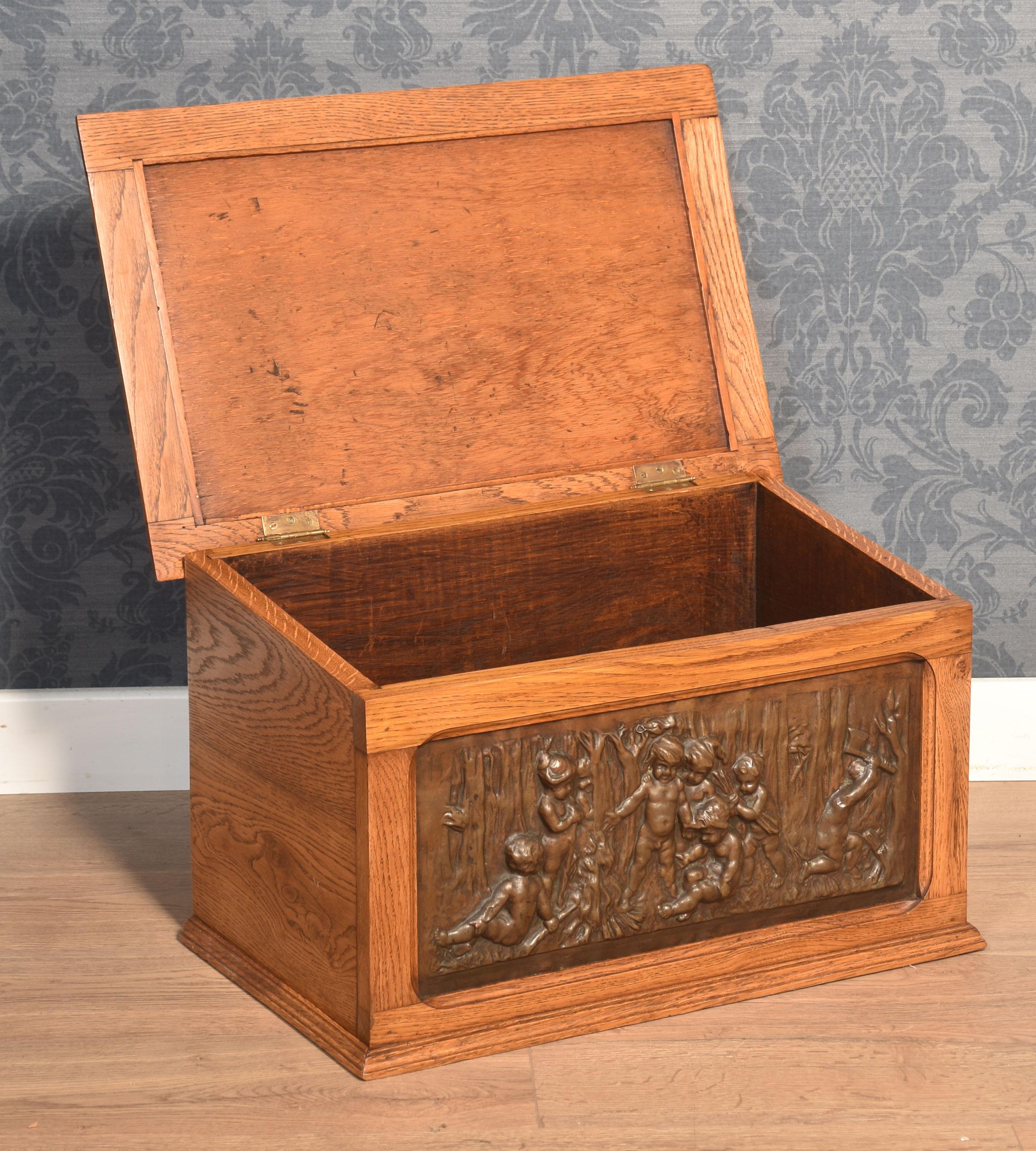 19th Century 19th Centry embosed copper slipper box For Sale