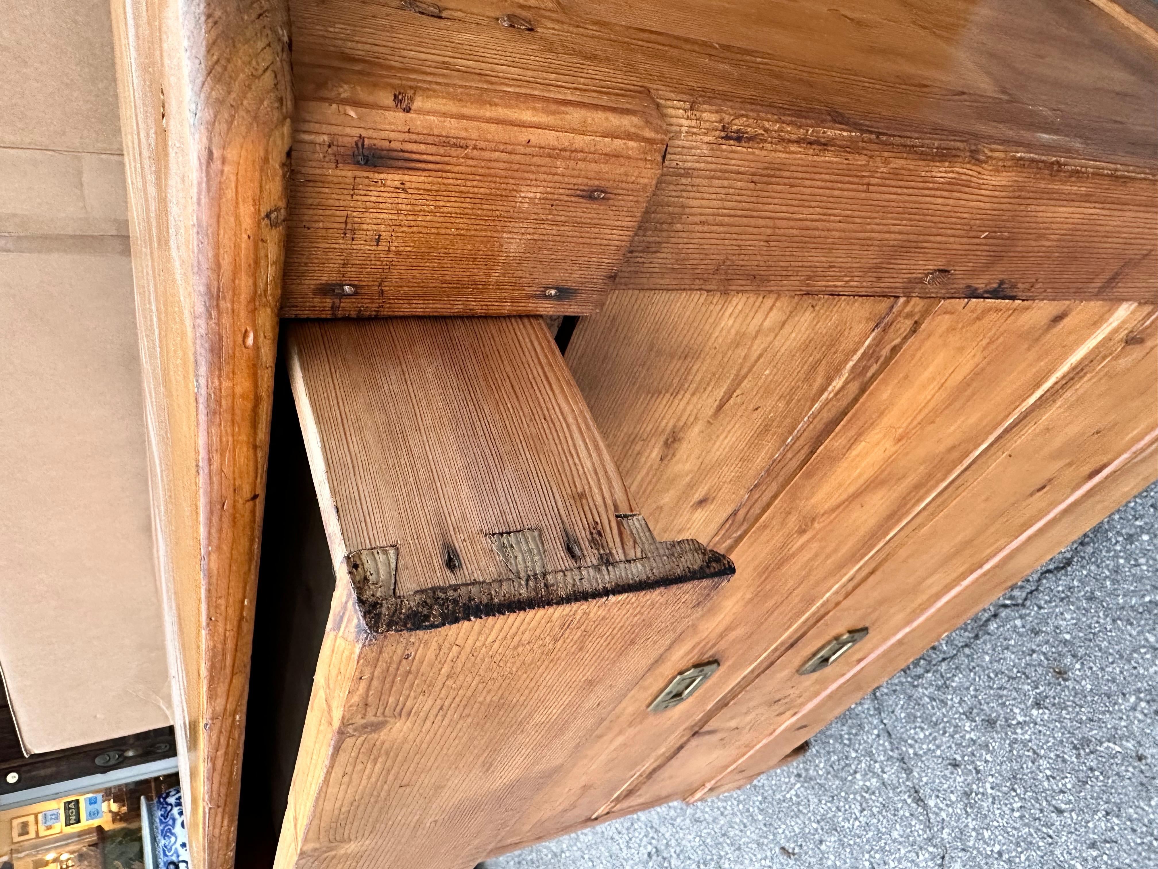 Hardwood 19th Centry English Pine Chest For Sale