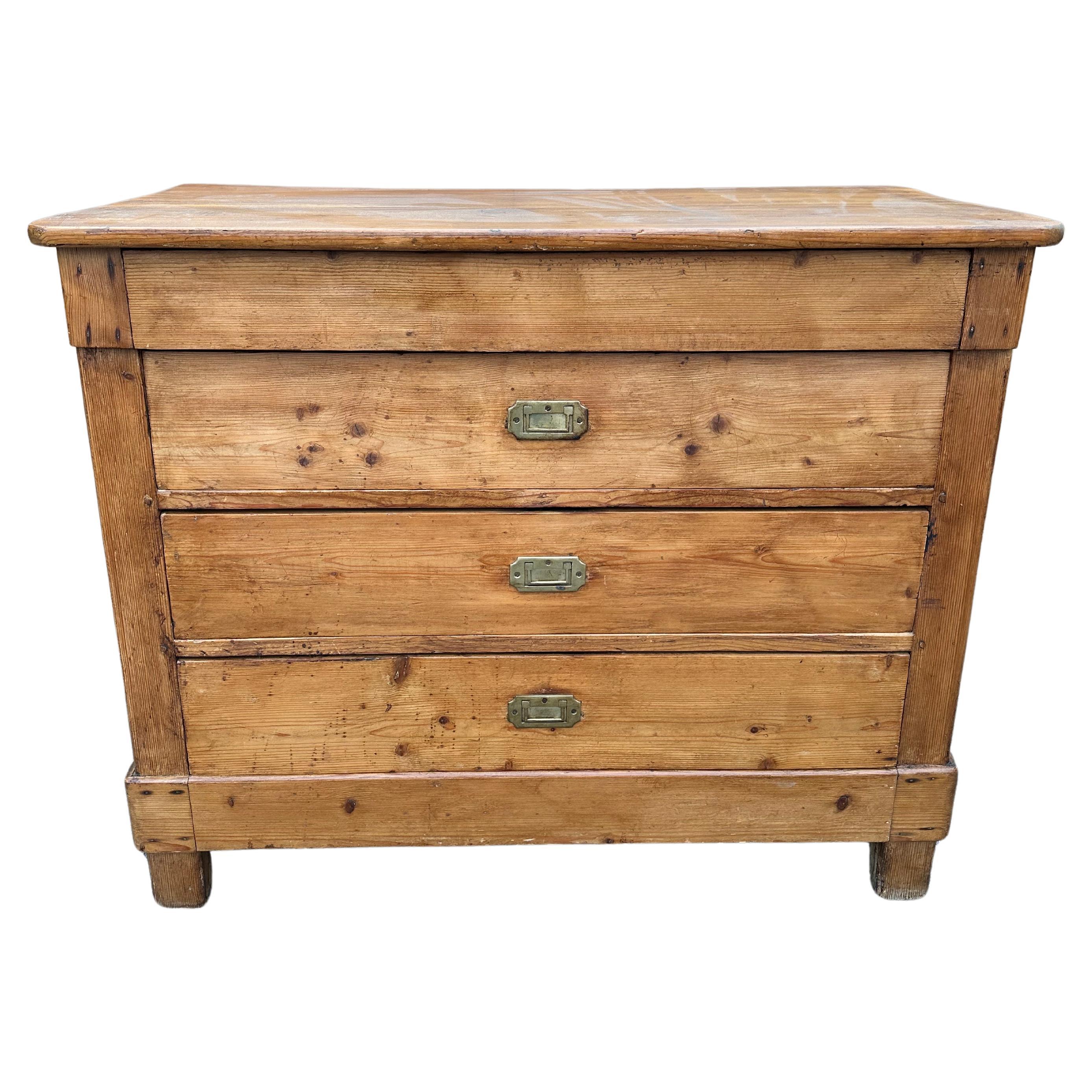 19th Centry English Pine Chest For Sale