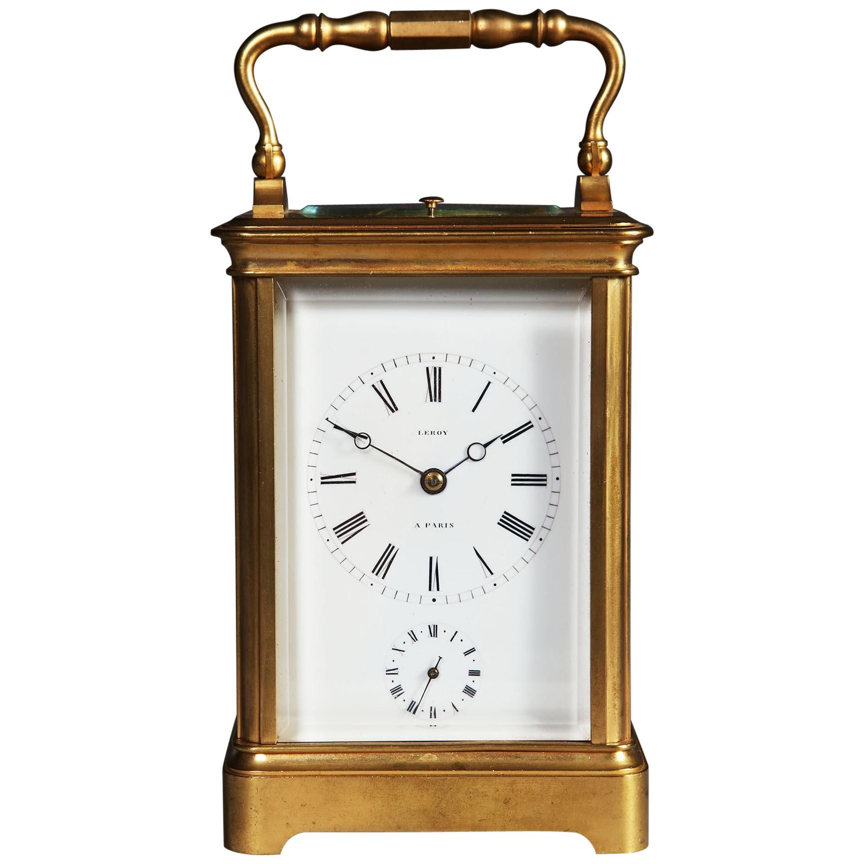 19th Century Quarter-Striking Carriage Clock by Leroy, Paris